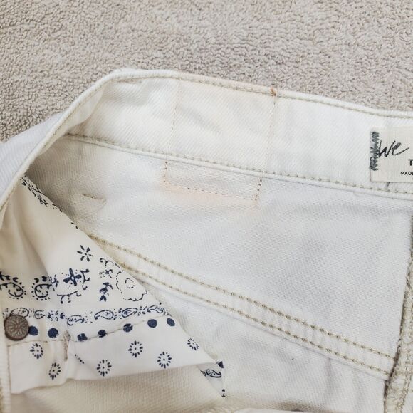 We The Free People Mini Skirt Button Fly Distressed Denim White Women's Sz 24 - Picture 8 of 16